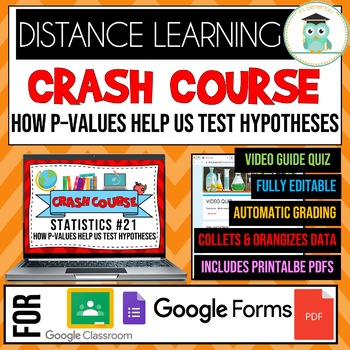 Preview of Crash Course Statistics #21 How P-Values Help Us Test Hypotheses Google Quiz