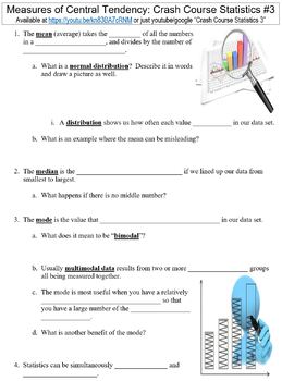 crash course statistics 3 measures of central tendency worksheet