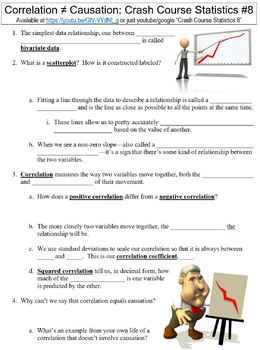 Preview of Crash Course Statistics #8 (Correlation ≠ Causation) worksheet