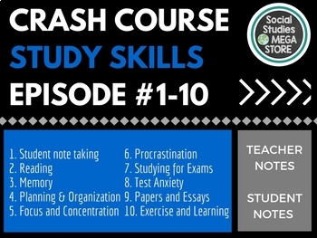 Preview of Crash Course Study Skills Bundle Ep. 1-10