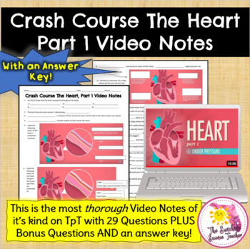 Preview of Crash Course The Heart Part 1 Video Notes