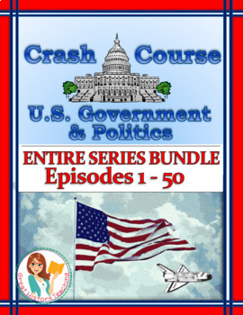 Preview of DISTANCE LEARNING Crash Course U.S. Government Worksheets -- ENTIRE SERIES