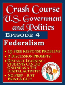 Preview of Crash Course U.S. Government Worksheets Episode 4: Federalism