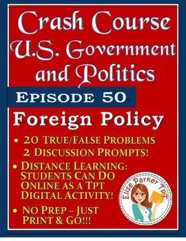 Preview of Crash Course U.S. Government Worksheets Episode 50: Foreign Policy