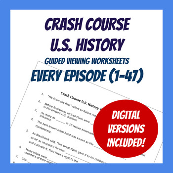 Preview of Crash Course U.S. History - ALL Episodes (Worksheets)