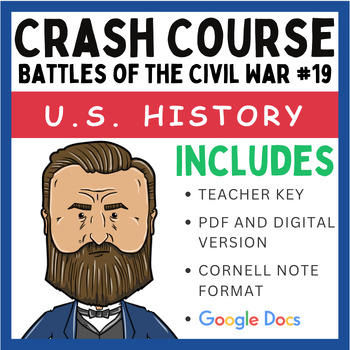 Preview of Crash Course U.S. History: Battles of the Civil War #19 (Google Docs & PDF)