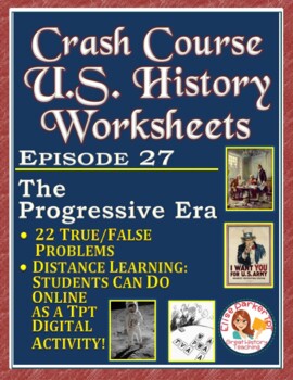 Preview of Crash Course U.S. History Worksheet Episode 27 -- The Progressive Era
