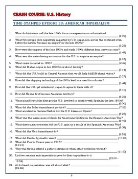 crash course u s history worksheet episode 28 american imperialism