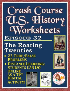 Preview of Crash Course U.S. History Worksheet Episode 32 -- The Roaring Twenties