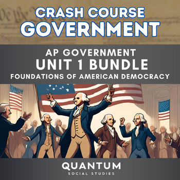 Preview of Crash Course US Government | Unit 1 | Complete Worksheet Bundle (Episodes 1-5)