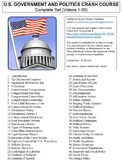 Crash Course US Government and Politics Worksheets Complet