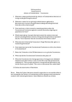 u.s. constitution assignment answer key