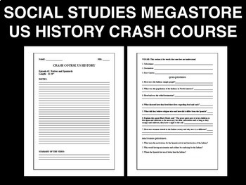 crash course us history ep 20 47 by social studies megastore tpt