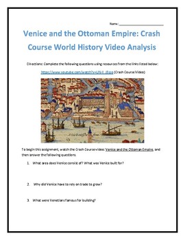 Preview of Crash Course World History #19- Venice and the Ottoman Empire Video Analysis