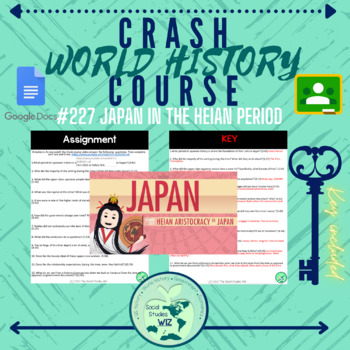 Preview of Crash Course World History #227 Heian Period Japan Video Questions & Google doc
