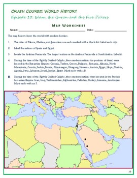 islam crash course worksheet