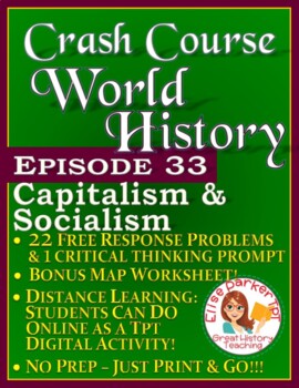 Preview of Crash Course World History Episode 33 Worksheet: Capitalism and Socialism