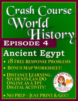 Preview of Crash Course World History Episode 4 Worksheet: Ancient Egypt