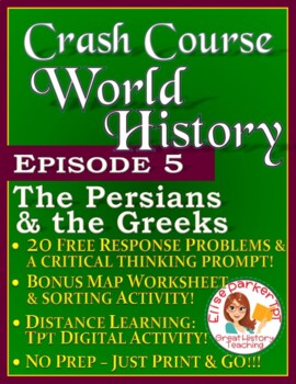 Preview of Crash Course World History Episode 5 Worksheet: The Persians and the Greeks