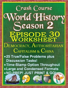 Preview of Crash Course World History SEASON 2 Episode 30 Worksheet: Modern China