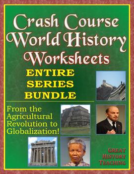 Preview of DISTANCE LEARNING Crash Course World History Worksheets ENTIRE SERIES BUNDLE