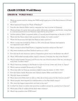 Distance Learning Crash Course World History Worksheets Episodes 36 42 Bundle