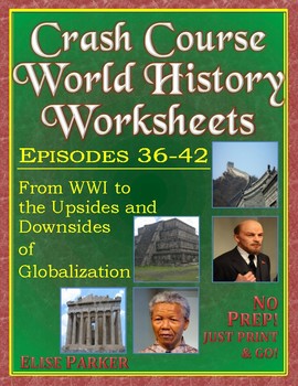 Preview of DISTANCE LEARNING Crash Course World History Worksheets Episodes 36-42 BUNDLE