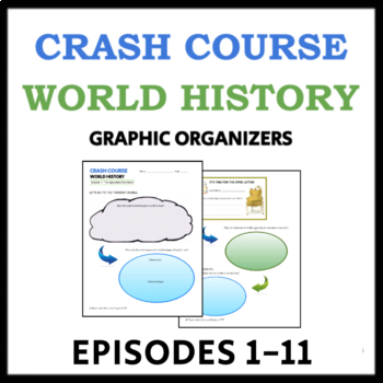 Preview of Crash Course World History Worksheets: Episodes 1-11, with Answer Keys