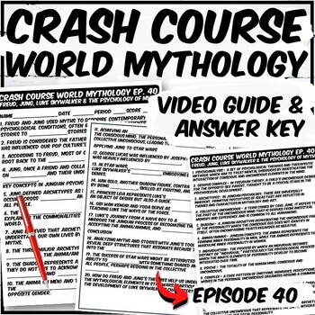Preview of Crash Course World Mythology Freud, Jung, Luke Skywalker, & Psychology of Myth