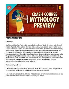 Preview of Crash Course World Mythology "What is Myth": Lesson Plans & Video Guides