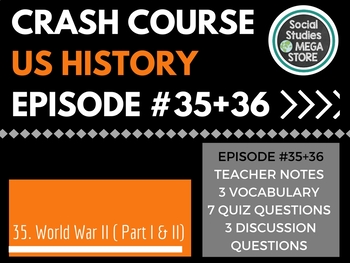 Preview of World War II Part 1: Crash Course US History #35 and #36