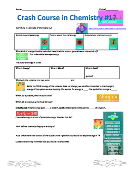 The Periodic Table Crash Course Worksheets Teaching Resources Tpt