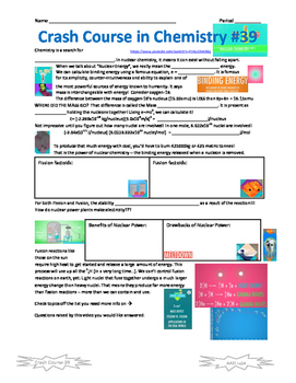 The Periodic Table Crash Course Worksheets Teaching Resources Tpt