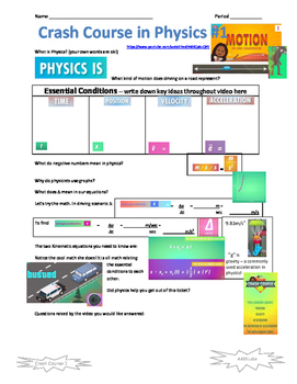 Preview of Crash Course in Physics Video Guide Pack 1 Episodes 1-5