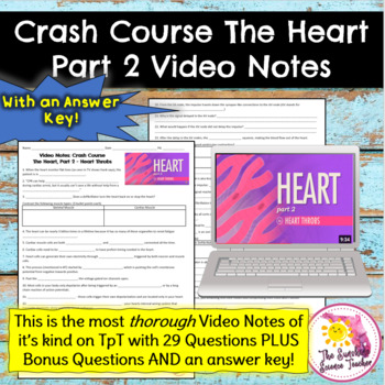 Preview of Crash Course the Heart Part 2 Video Notes