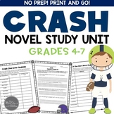 Crash by Jerry Spinelli Novel Study Unit | Google Classroom | Distance Learning