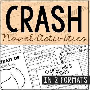 Crash Novel Study Unit Activities Creative Book Report Distance Learning