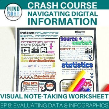Preview of CrashCourse Navigating Digital Information Evaluating data & infographics (ep 8)