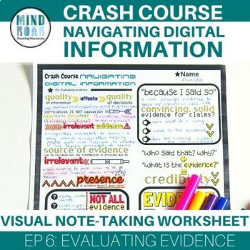 Preview of CrashCourse Navigating Digital Information Evaluating evidence (ep 6)