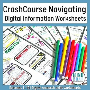 Preview of Crash Course Navigating Digital Information Worksheets | Research Worksheets