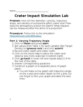 Preview of Crater Impact Simulation Lab