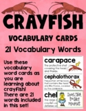 Crayfish Vocabulary Words - Set of 21 Cards