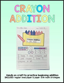 Preview of Crayon Addition - Beginning Addition & Writing Craft