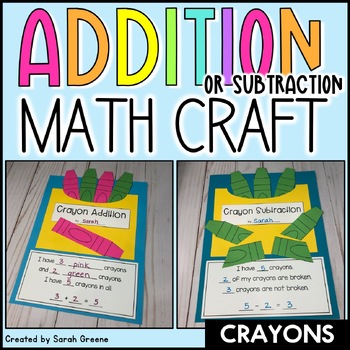Preview of Crayon Addition or Subtraction Math Craft