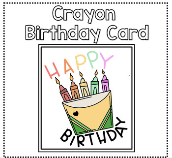 Preview of Crayon Birthday Card/ Tag