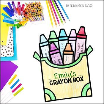 Box of Crayons and Two Crayons - Coloring Page (Back to School)