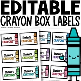 Crayon Box Labels FREEBIE Editable Name Tags from Miss M's