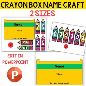 Crayon Box Name Craft, Back to School Craft