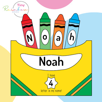 Back to School Craft - Crayon Box Name Craft, Name Practice Bulletin Board