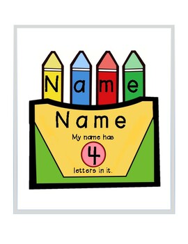 Preview of Crayon Box Name Puzzle Craft Activity
